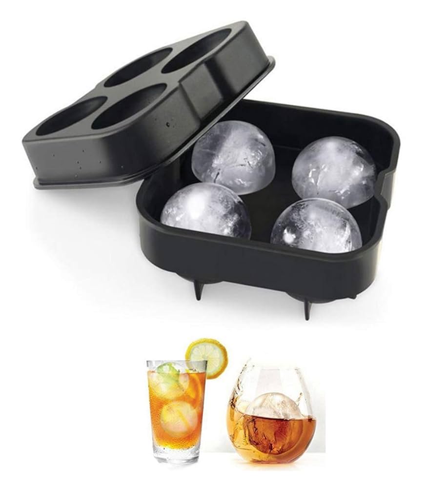 製氷皿 丸氷 4個大ボール製氷器 ２個セット 直径4.5CM 氷 シリコン製 Amazon | Joyoldelf 製氷皿 丸氷 4個大ボール製氷器 2個セット