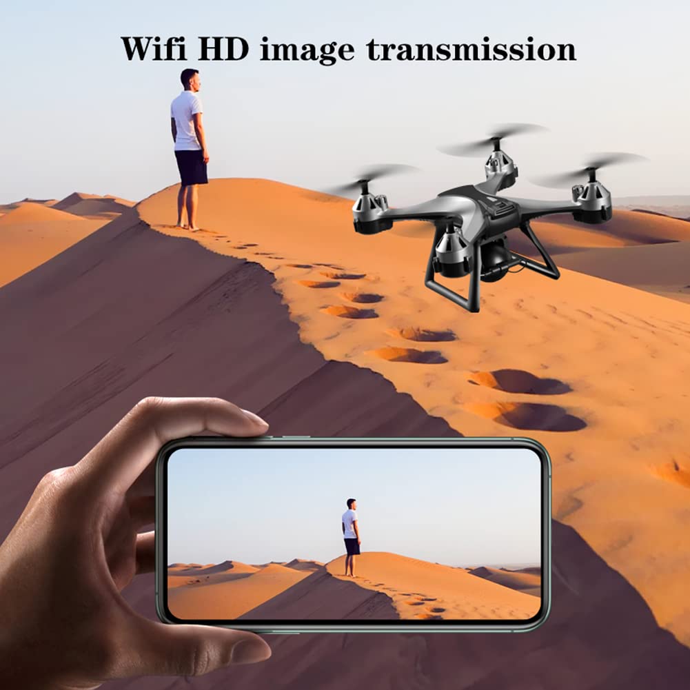 RC FPV Drone para Adultos, Mini Drone con cámara 4K, WiFi RC Drone Quadcopter, Vuelo de trayectoria, 75 Minutos de Tiempo de Vuelo, Modo sin Cabeza, Circle Fly, Smart Hover (3 baterías) (Roj