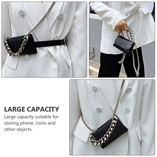 KESYOO Bolsa Feminina Pu Bolsa de Ombro Estampado Padrão de Crocodilo Com Cós Mini Zíper Bolsa de Ar