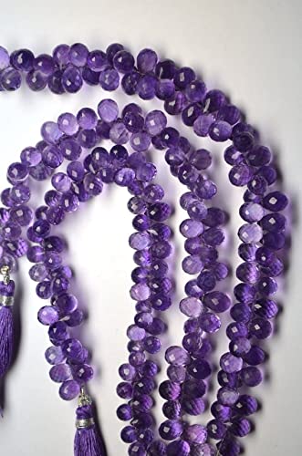 Améthyste naturelle en briolette goutte violette pour réparer et monter des bijoux