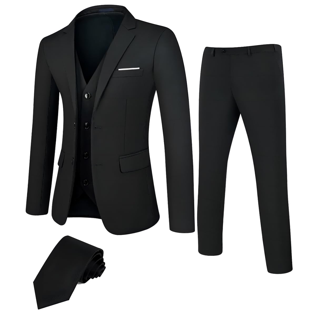 DEETRUST Men's 3 Piece Slim Fit Suit Set