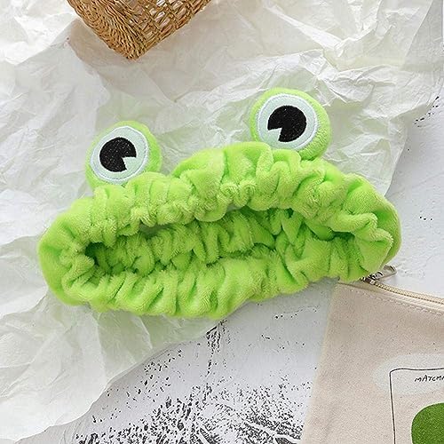 Miniatura 3 de Jowxsx Diadema de maquillaje de rana verde, bandas elásticas de ala ancha, bandas para el cabello para niñas y mujeres, accesorios para el cabello,