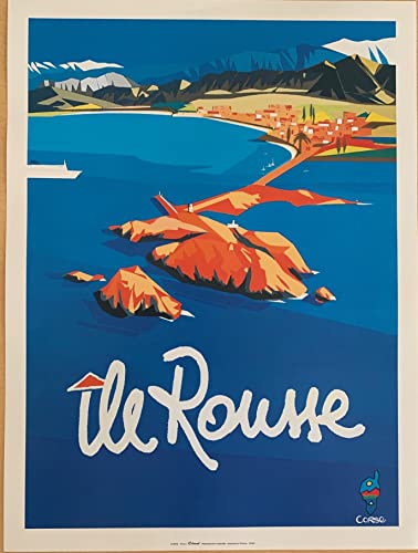 Affiche Île Rousse Corse poster d'art 30x40 cm finition mate élégante