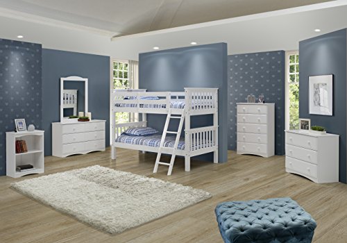Camaflexi Santa Fe Mission Twin over Twin Bunk Bed, White
