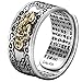 OUTEYE 99 Argent PiXiu Bouddhiste Coeur Sutra Anneau pour Hommes Femmes Feng Shui Anneau Ouverture réglable Mantra amulette Richesse Chance Anneau Cadeau