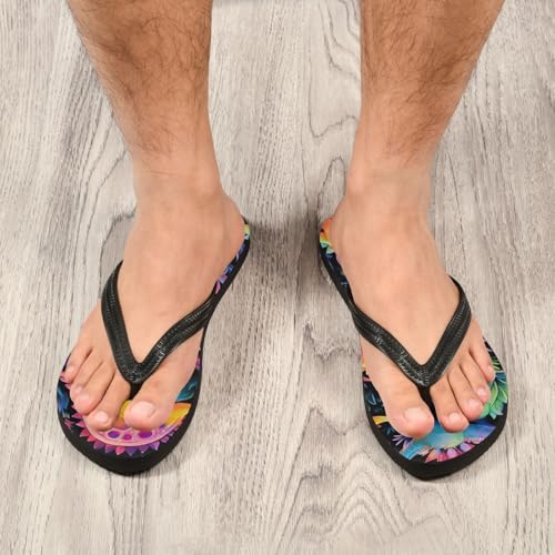 Cute Dinosaur Color Beach Summer Casual Flip Flop Sandals Non-Slip Quick Dry for Women Men 214A46004