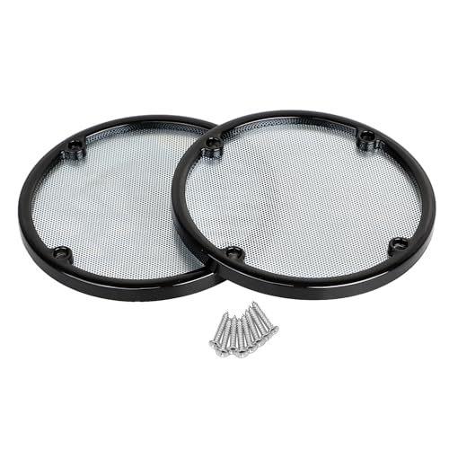Image of 1 Pair Chrome+Black Rear Speaker Trim Grills Mesh Covers Compatible with 2006-2013 Harley Electra Glide Street Glide Ultra Classic