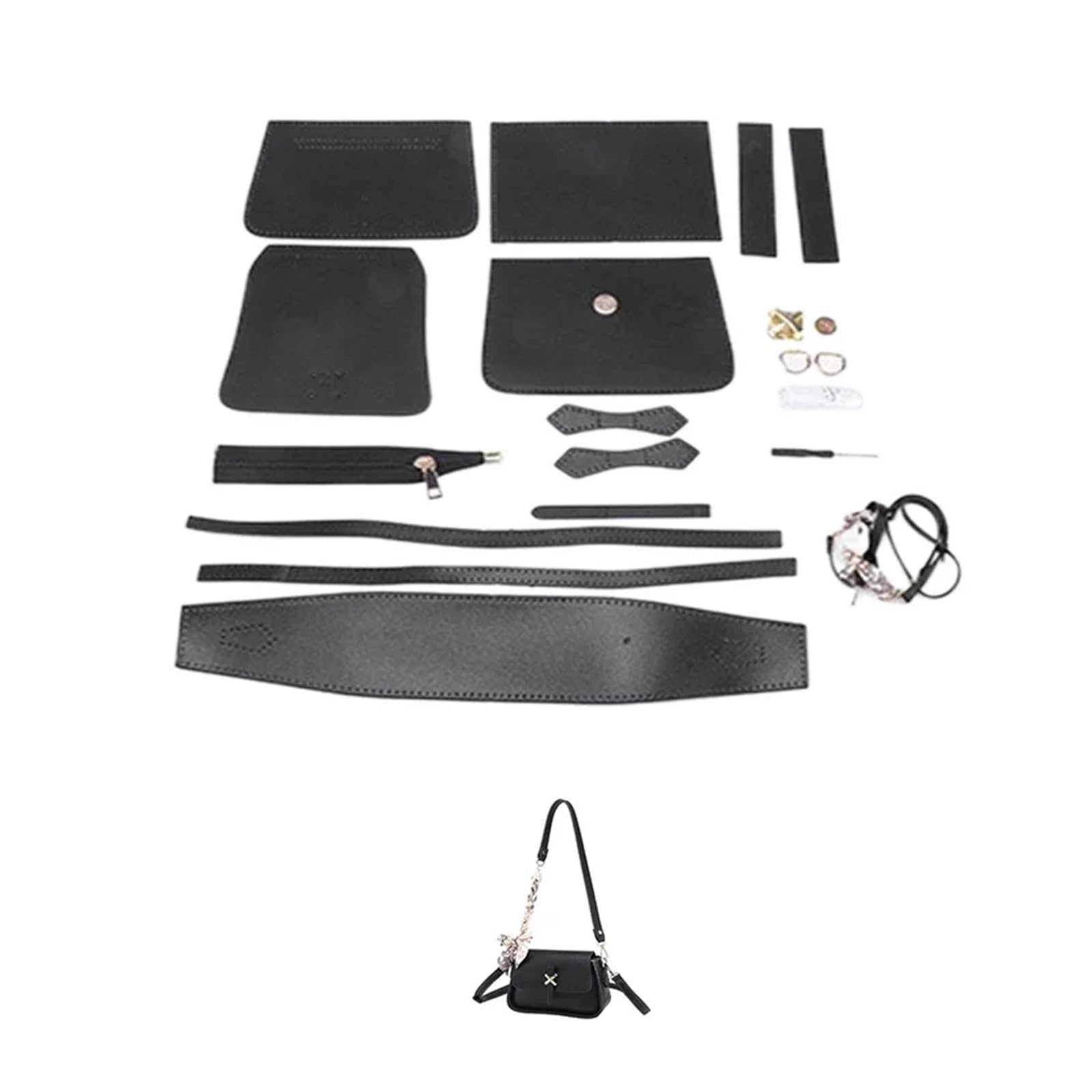 Kit para hacer bolsos de bricolaje Conjunto de bolsos hechos a mano, costura a mano, artesanía de cuero, Kit de bolsos DIY, fabricación de cajas cuadradas, Material de costura for bolsos, accesorios(N
