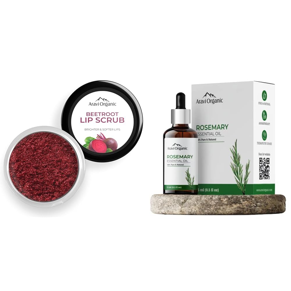 Aravi Organic Beetroot Lip Scrub with Rosemary Essential Oil 15ml-image-49