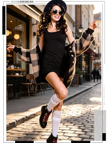 Image of Fourluoo 4 Pairs Women's Knee High Socks