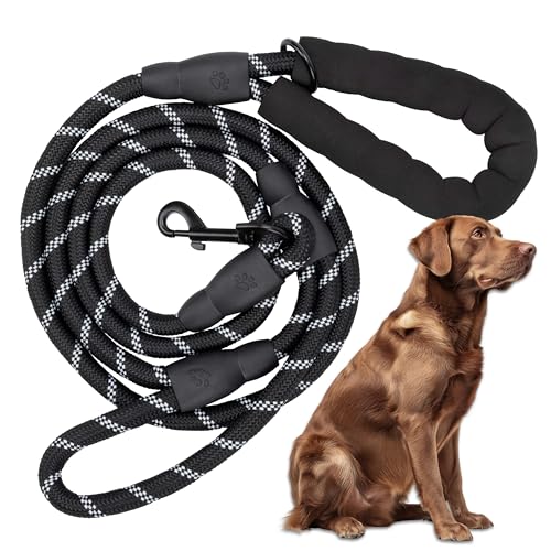 Guinzaglio per Cani in Corda – Resistente con Manico Imbottito, Ideale per Passeggiate e Addestramento