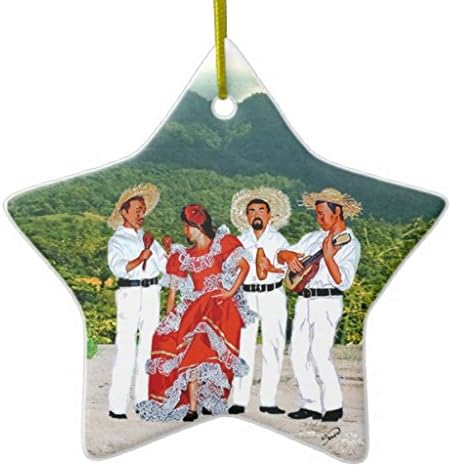 Parranda Jbara DoubleSided Star Ceramic Christmas Ornament