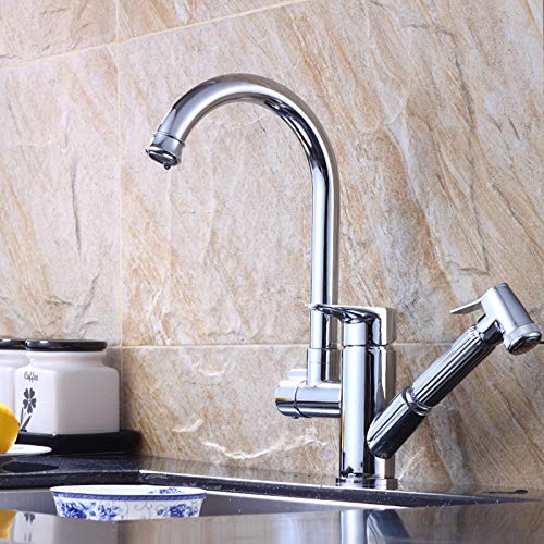 Robinet de cuisine multifonction mitigeur évier rotatif 360 en laiton chromé