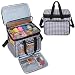 Teamoy Knitting Bag, Yarn Tote Organizer with Cover and Inner Divider (Sewn to Bottom) for Crochet Hooks, Knitting Needles(up to 14”), Project and Supplies, Grey Dots(No Accessories Included)