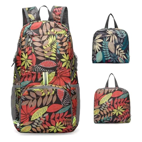Mochila plegable liviana deportiva para senderismo roja miniatura 1