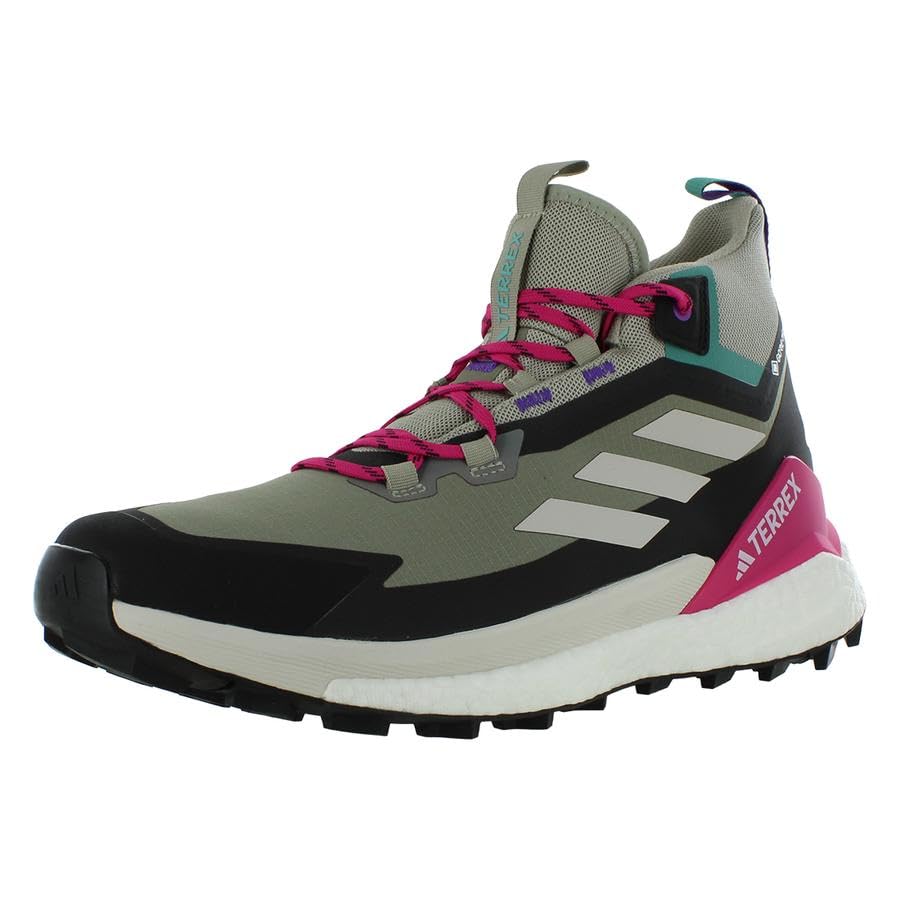 Image of adidas Terrex Free Hiker 2 GTX Mens Shoes Size 10.5, Color: Trace Cargo /Talc /Real Magenta-Grey