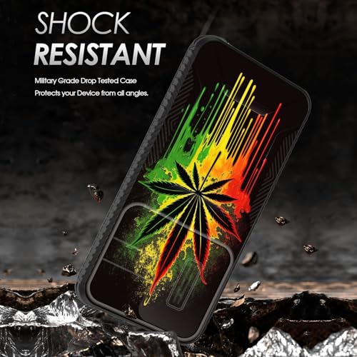 wiaekosef for Galaxy S25 FE Case Built in Slide Camera Lens Cover,Heavy Duty Shockproof Protection Dual Layer Case for Samsung Galaxy S25 FE 6.7" 2025,Marijuana Leaf Weed - image 2