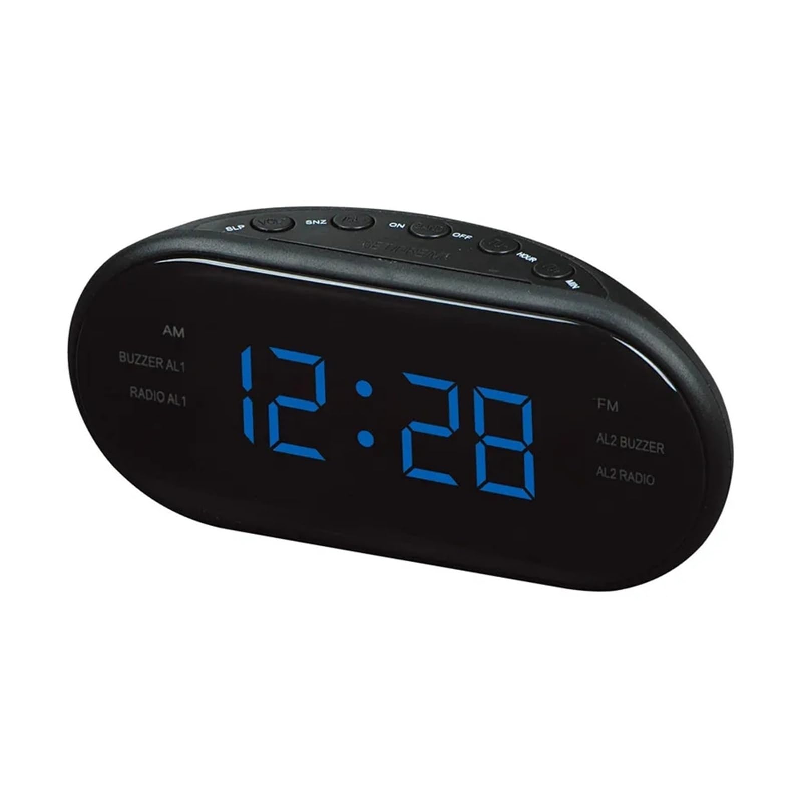 POAHNCU Alarm Clock, Alarm Clock Radio Digital Red With EU Large LED Display For Bedroom Bedside Desk,for Heavy Sleeper(Blue)