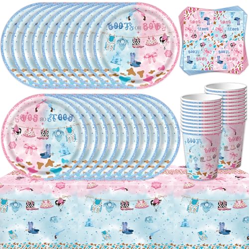 Kit vaisselle jetable thème bébé cowboy pour réussir la décoration de votre baby shower