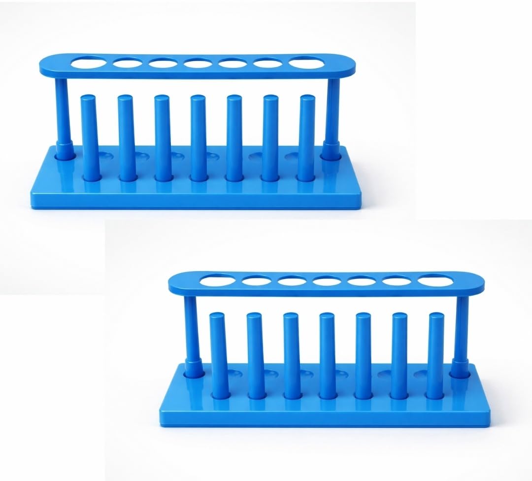 Test Tube Rack (Pack of 2), 6 Holes, Plastic, for Holding and Organising Test Tubes-image-35
