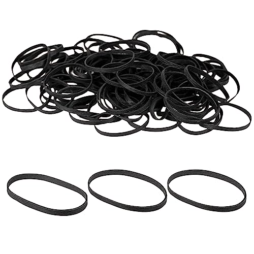 Elastic Bands Heavy Duty 100Pcs Thick rubber bands100x5mm Natural Strong Money Elastic Bands Wide Rubber Band Stationary Stretchable Bands for Home School Office Workshop Accessories,Black
