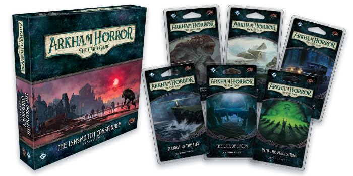 Fantasy Flight Games Arkham Horror The Card Game: Deluxe Expansion - 6. The Innsmouth  Conspiracy | Card Game | Ages 14+ | 1-4 Players
