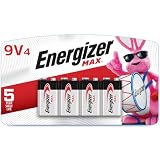 Energizer MAX 9V Batteries (4 Pack), 9 Volt Alkaline Batteries