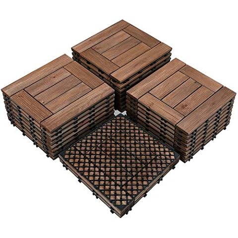 27PCS Wood Composite Decking Tiles for Indoor & Outdoor Use Cover