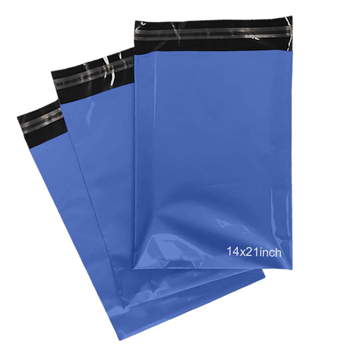 PACKY® 50 Metallic Blue Postage Bags 14'' x 21'' Self Seal Postal Bag 350mm x 500mm—Eco-Friendly Large Poly Mailers Strong Waterproof Large Colour Mailing Bags Plastic Packaging Parcel Delivery Bags