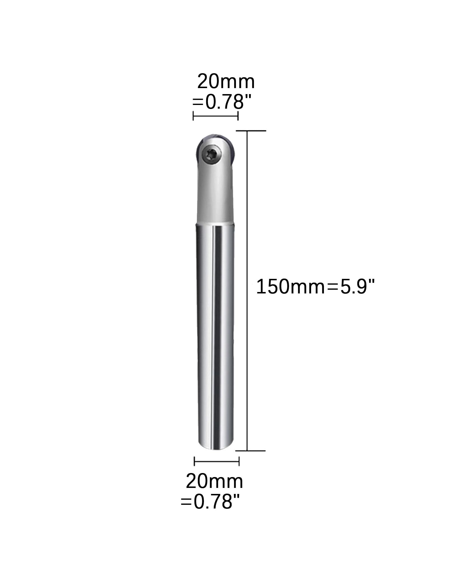 LINZUAN T2139-20R10-C20-150L +1PC P3200 D16/R8 Spherical End Milling Holder Semicircle Milling Inserts for Finishing Process Finishing Carbide Inserts for P3200 D** Milling Inserts
