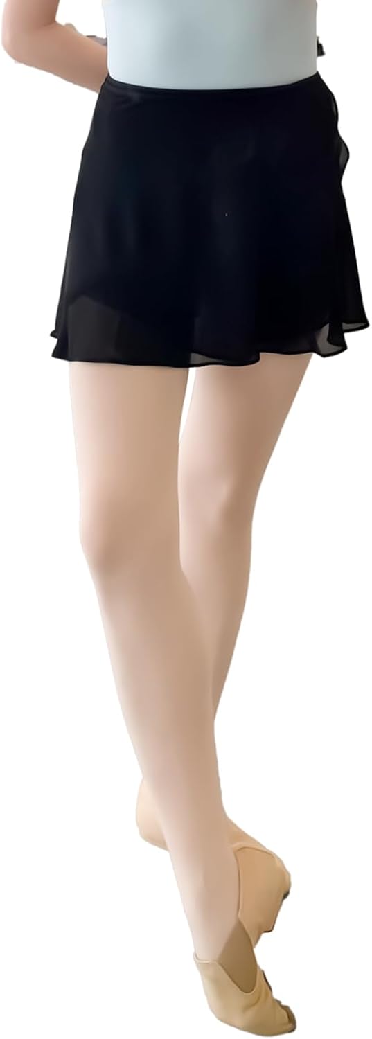 Ballet Wrap Skirt Women Elastic Waistband Sheer Textured Dance Skirt