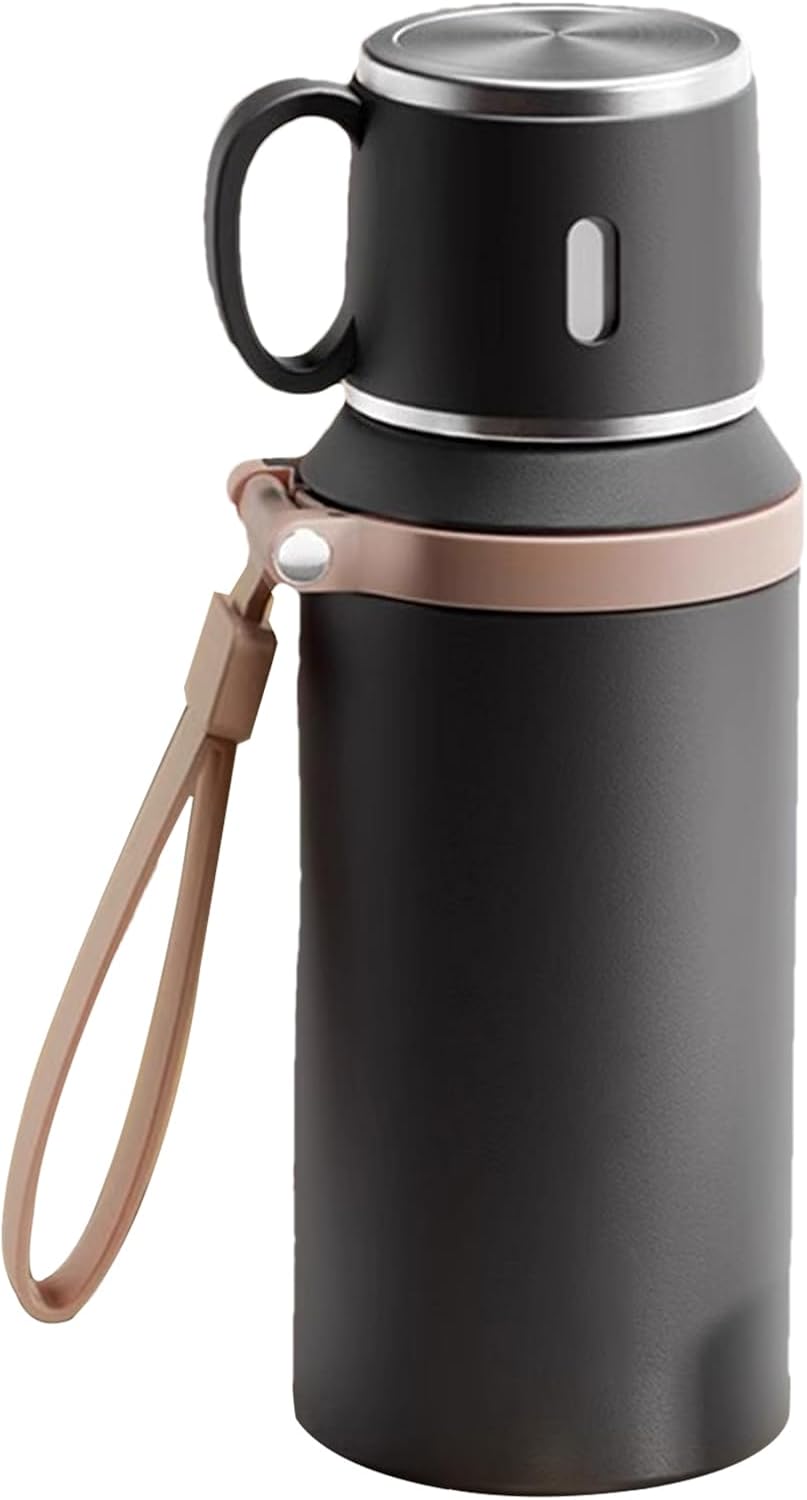 Travel Insulated Water Bottle, Stainless Steel Vacuum Coffee Cup Portable Insulated Drink Bottle for Gym Classroom, Hot Cold Beverage Container for Work