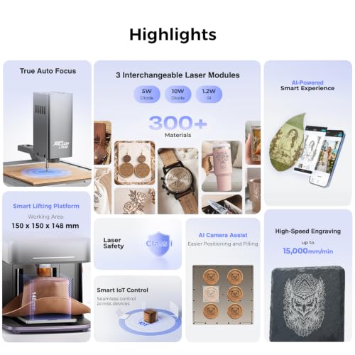 Image of Creality A1C 5W Laser Engraver, Mini Desktop Laser Cutter for Beginners