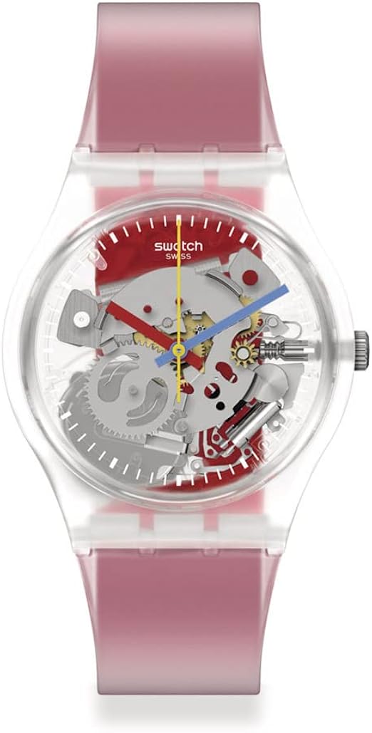 Montre Swatch Gent GE292 CLEARLY RED STRIPED : Amazon.fr: Montres