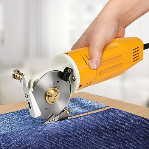 Electric Rotary Fabric Cutter, Rotary Fabric Cutting Machine with Replacement Blade and Sharpening Stones, for Multi-Layer Cloth Fabric Leather by FAHKNS - Used condition - US$39.00