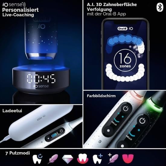 Oral-B iO 10 Special Edition, elektrische Zahnbürste, Schwarz, 1 Bürste, 1 Reiseetui mit Ladegerät
