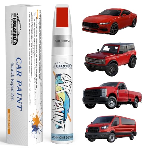 Image of Race Red(PQ) Touch Up Paint for Ford, Car Paint Scratch Repair Remover Pen Color Exact Match, Quick and Easy Fix Automotive Chips and Nicks Scuff