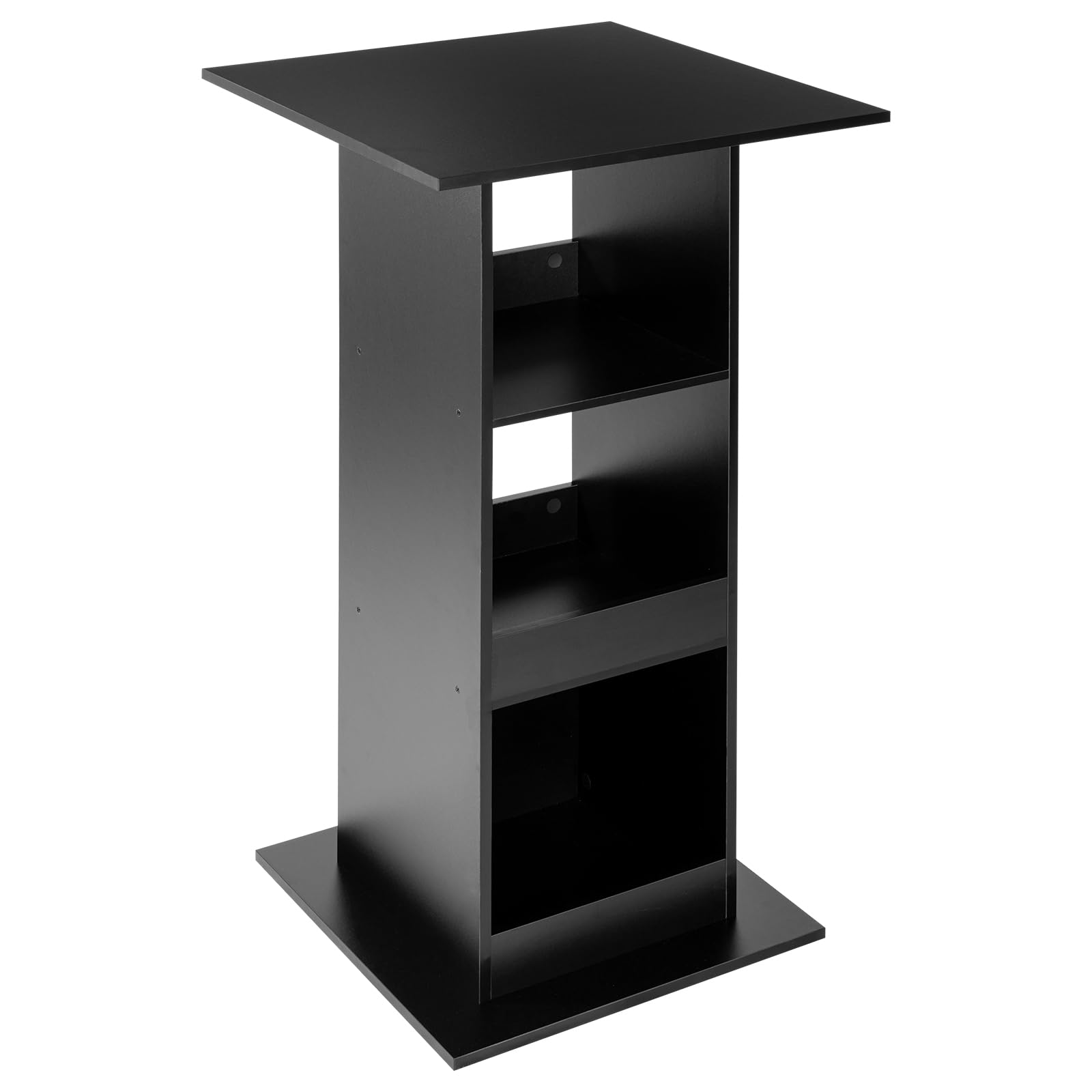 WOLTU Table de Bar Carrée avec 3 Étagères, Petite Table d'Appoint pour Salle à Manger, Cuisine, Salon, en Panneau de Bois d'Ingénerie, Noir, 60x60x109cm