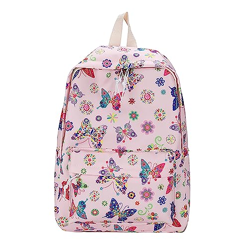 School Starts Season - Mochila escolar de nailon con cremallera y estampado de mariposas para mujeres y niñas, de alta capacidad, 50 l, rosso, Talla única