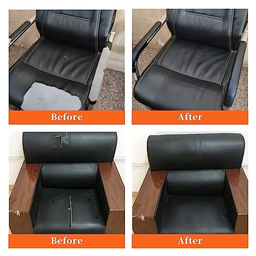 Image of QONETIC Self-Adhesive Leather Repair Patch 30x60cm, Waterproof and Durable for Sofa, Couch, Furniture, Car Seats, Handbags, Jackets Quick Fix Anti-Scratch Upholstery Tape (1, Black)