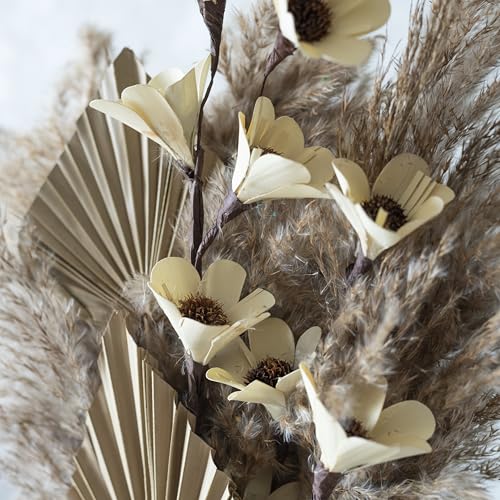 Image of Bohemian Garden Bunch | Pampas Grass, Palm Spear | Eco-Friendly Flowers for Home, Office, Bedroom, Table Decoration and Craft Items Corner (Without Vase)