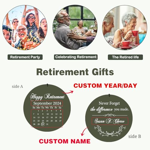 Image of ASTARIN Personalized 36 inch Happy Retirement Wind Chimes, Retirement Wind Spinner Gift for Women /Men Teacher Coworker 2026, Going Away Farewell Gifts, Deep Tone Larde Wind Chime