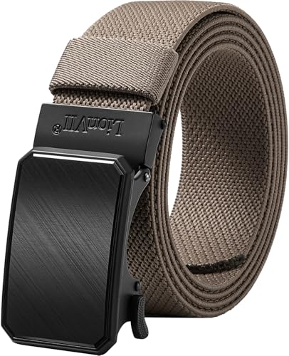 Image of LionVII Mens Belt Ratchet Stretch, Work Belt for Men Elastic Slide with Automatic Buckle for golf, Adjustable to Fit 28-49 inch Waist