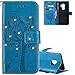 Produktbild HMTECH Galaxy A6 2018 Hülle Glitzer Diamant Prägung Wish Schmetterling Blumen Katze PU Lederhülle Flip Hülle im Bookstyle Slim Fit Soft Silikon Magnetverschluss Galaxy A6 2018,Diamond Blue Wish Tree