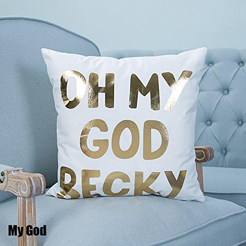 CALISTOUK Creative Shining Gilding Pattern Design Soft Pillow Cushion for House Car Bed Decor,My God