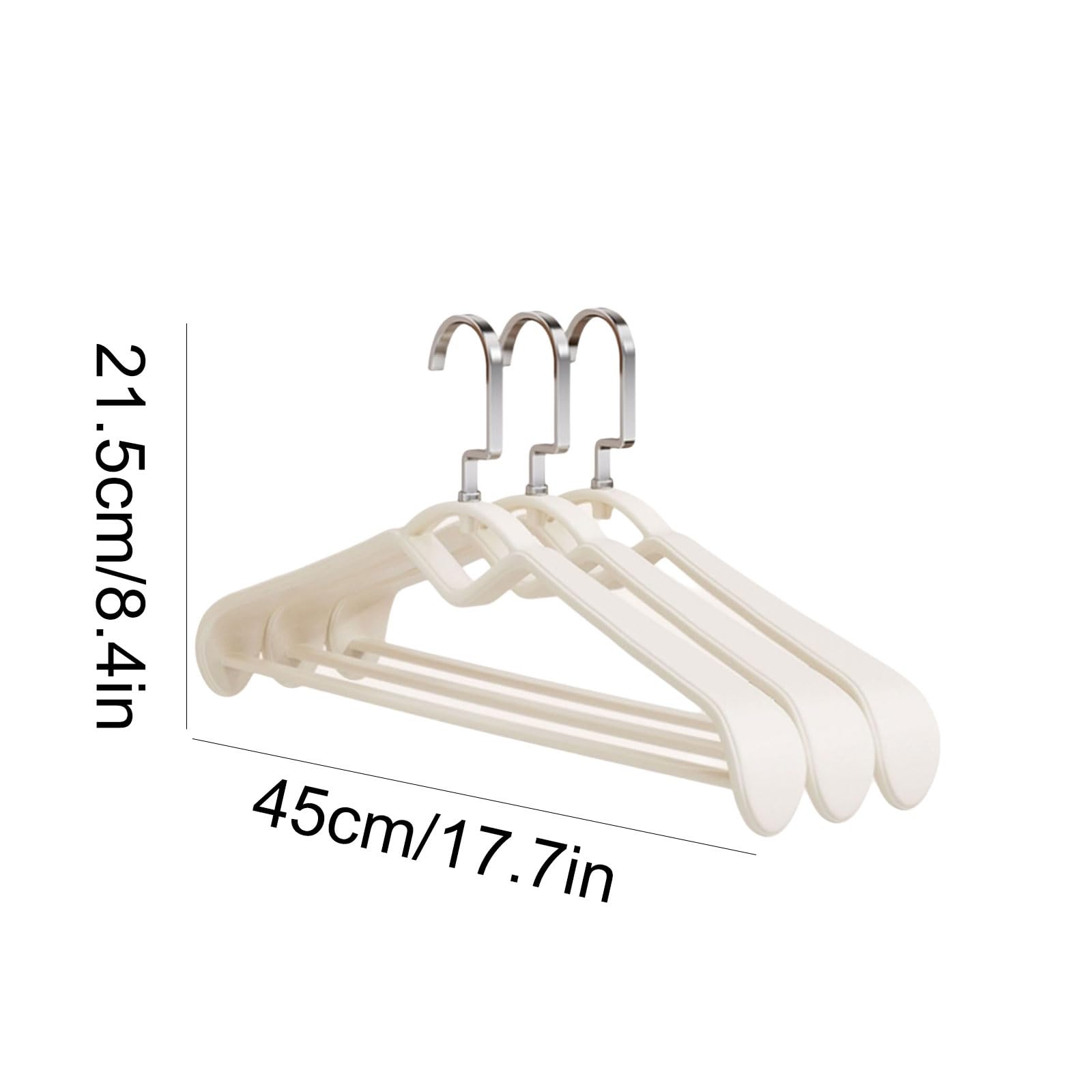 Grucce for abiti in plastica allargate e ispessite, grucce multifunzionali collegabili, grucce for dormitori domestici(Wit,30Pcs)
