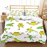 Matériau Doux Pour La Peau: Housse couette grenouille Imprimée 3D Fabriqué en microfibre de polyester. Durable, respirant, super doux et confortable, sans décoloration ni froissement, et a une douceur et une force uniques