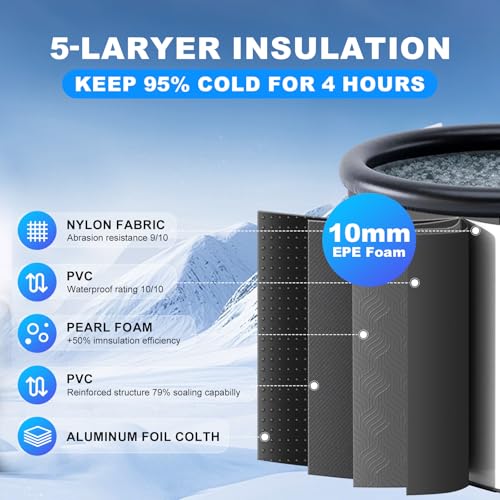 Image of AS ColdPlunge XL Ice Bath Tub for Cold Plunge, Portable Ice Pod with Lid & Cover, 100Gal Inflatable Ice Plunge Tub with 2 Drain Valves for Chiller Connection, Cold Therapy Recovery, Indoor Outdoor Use
