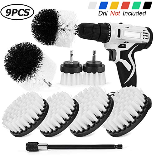 Sheildpro Drill Brush Attachment Set,Power Cleaning Scrub Brush,All Purpose Drill Brushes With Extend
