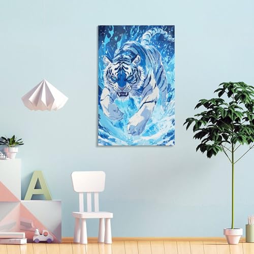 Peintures sur toile tigre pour habiller un mur vide avec une decoration murale moderne - 4
